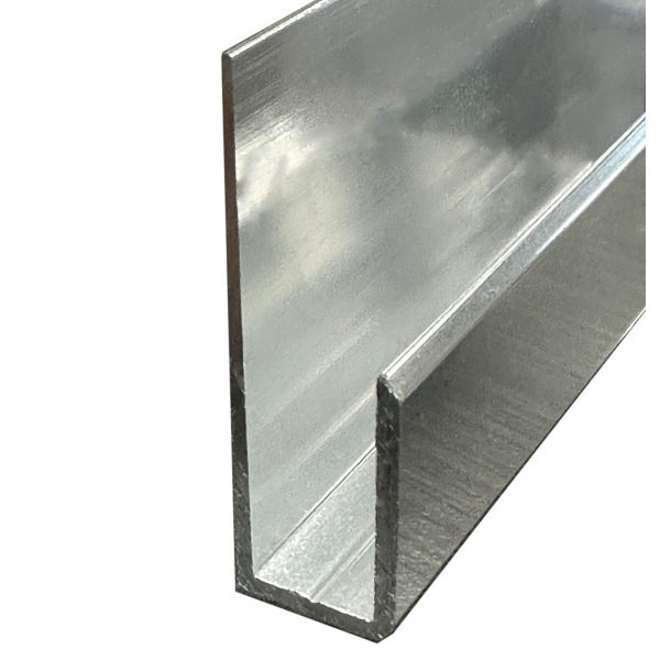 CD645, Polished Chrome, J Channel, 1/4" Deep Nose Aluminum